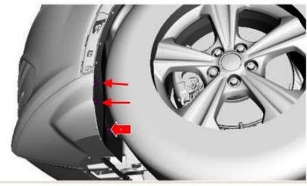 Schéma de montage du pare-chocs avant Ford Kuga 