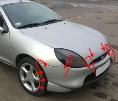 seat mounting front bumper Ford Puma