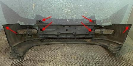 puntos de fijación del parachoques delantero Ford Scorpio 2 (1994-1998)