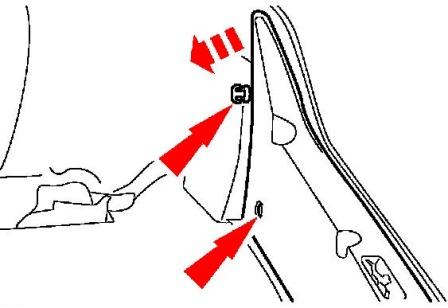 the scheme of fastening the rear bumper of the Ford Taurus (2000-2007)
