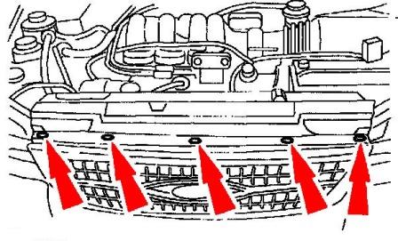 the scheme of mounting front bumper Ford Windstar