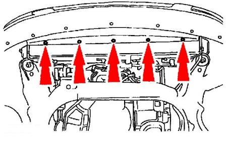 Ford Windstar diagrama de montaje del parachoques delantero