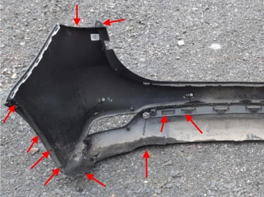 rear bumper attachment points KIA Carens (Rondo) III RP (2013-2019)
