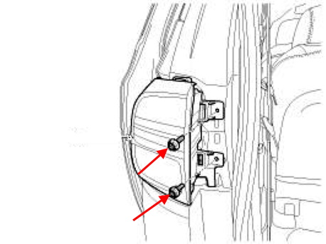 Rear light mounting diagram KIA Carnival (Sedona) III YP (2014-2021)
