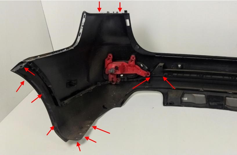 points de fixation du pare-chocs arrière Kia Sorento III UM (2014-2020)