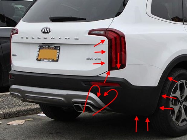 Kia Telluride rear bumper attachment points