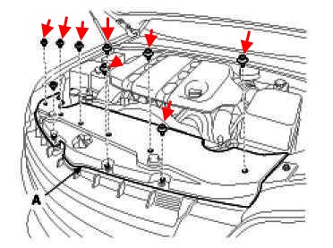 the scheme of fastening of the front bumper KIA Borrego (Mohave) 