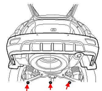 the scheme of fastening of the rear bumper KIA Borrego (Mohave)