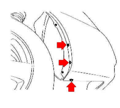 the scheme of fastening of the rear bumper KIA Spectra
