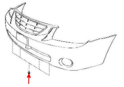 the scheme of fastening of the front bumper KIA Spectra