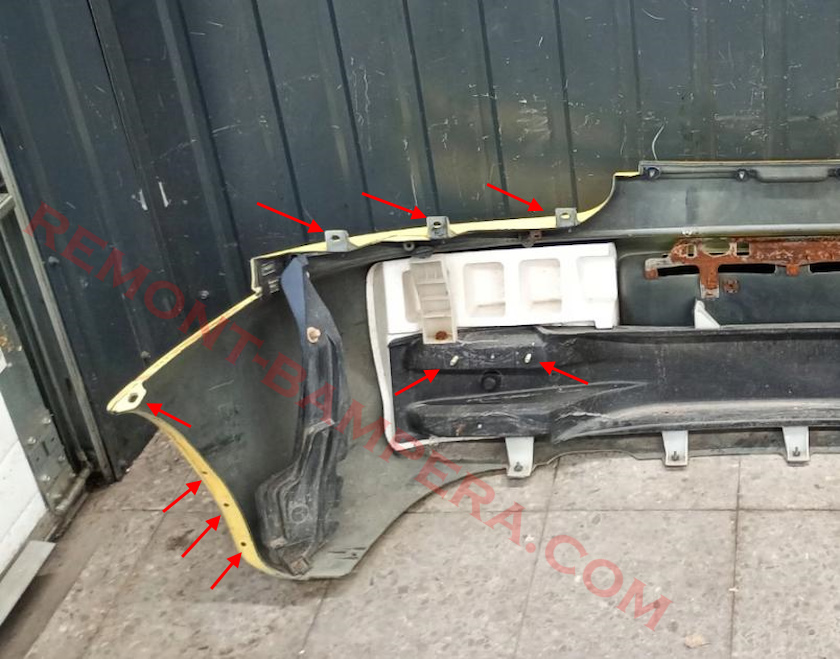 Mazda MX-3 Rear Bumper Mounting Locations (1991-1998)