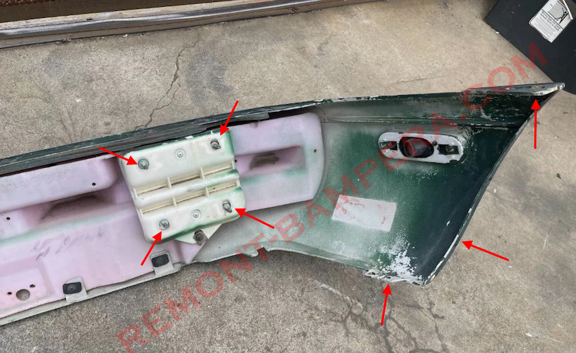Mazda MX-5 NA rear bumper mounting locations