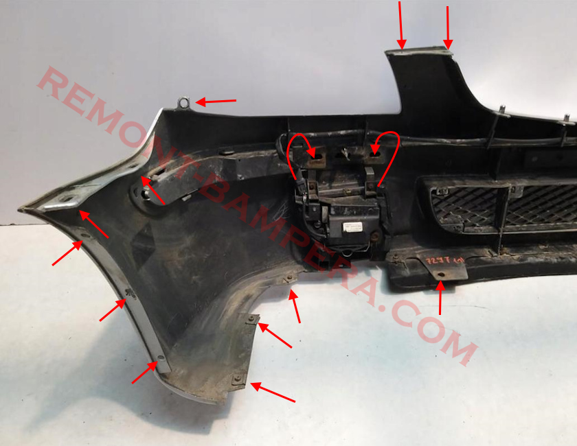 Mazda Premacy 1 Front Bumper Mounting Locations