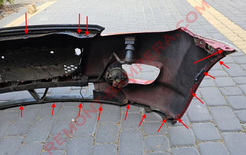 Mazda RX-8 (2003–2012) Front Bumper Mounting Locations