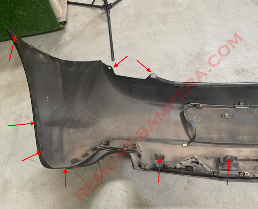 Mazda RX-8 (2003–2012) rear bumper mounting diagram