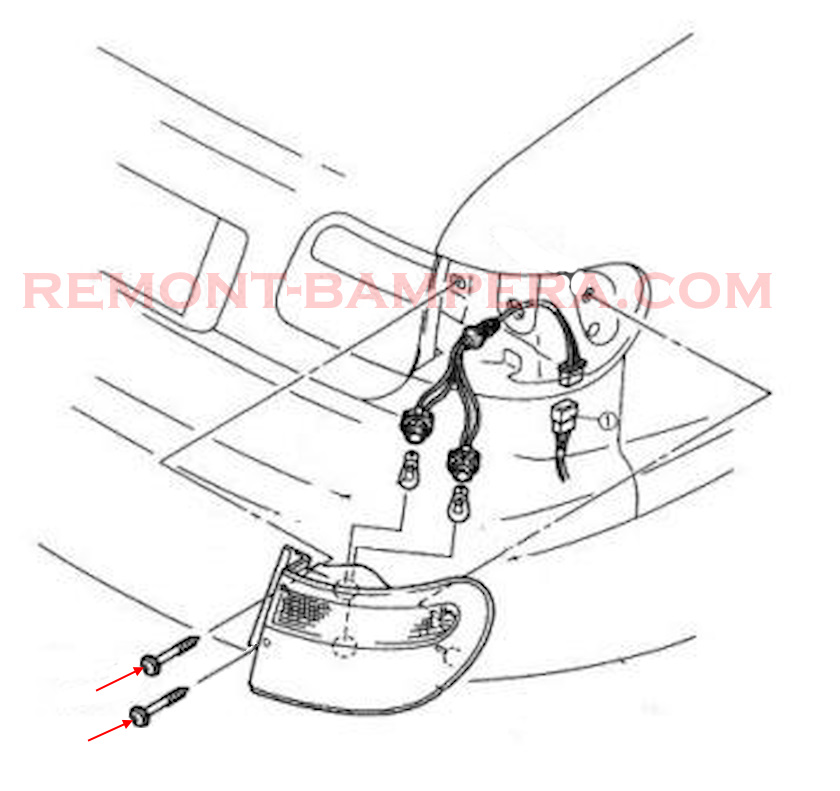 Mazda Xedos 9 (1993–2002) Tail Light Mounting Diagram