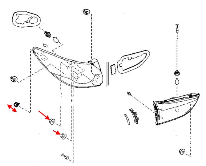 Схема крепления заднего фонаря Mazda 6 III (GJ/GL) (2013-2022)