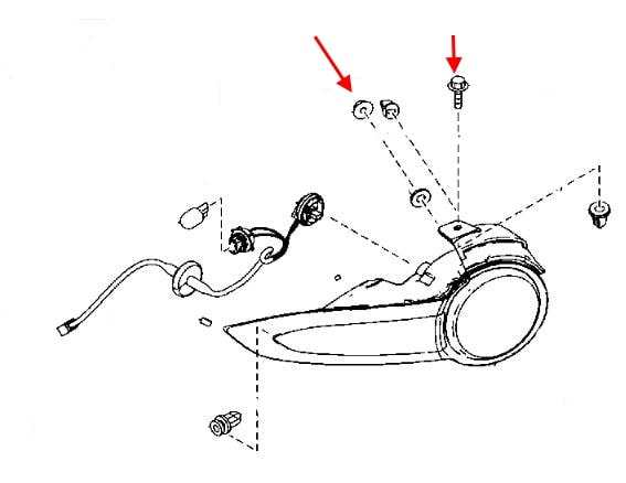 Схема крепления заднего фонаря Mazda MX-5 IV ND (Miata) 2015+