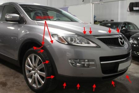 points de fixation du pare-chocs avant Mazda CX-9 I TB (2006-2015)