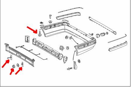 diagram of rear bumper Mercedes W210