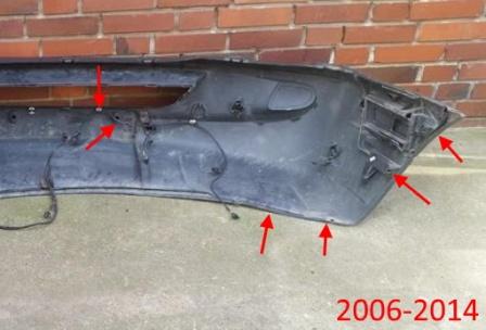 the attachment of the front bumper Mercedes Sprinter 2 (2006-2014))