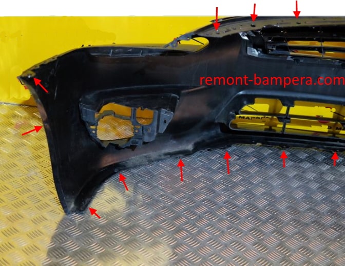 Puntos de anclaje del parachoques delantero Nissan Altima V (L33) (2012-2018)