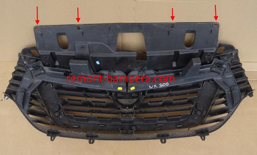 Radiator Grille Mounting Locations Nissan NV300 (2016-2023)