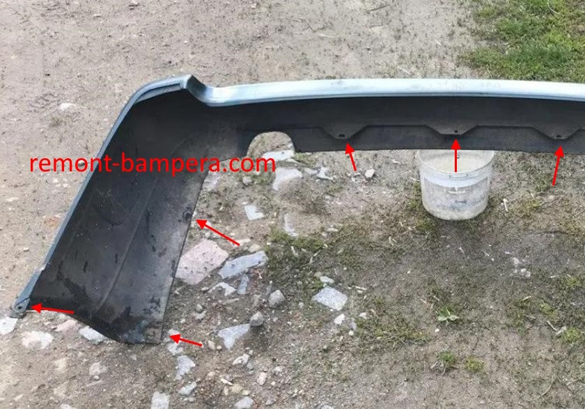 rear bumper mounting locations for Nissan Primera P10 (1990-1997)