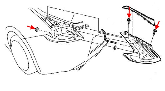 схема крепления заднего фонаря Nissan 370Z