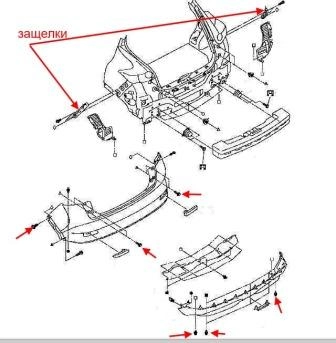 Montageplan für die hintere Stoßstange des Nissan Juke