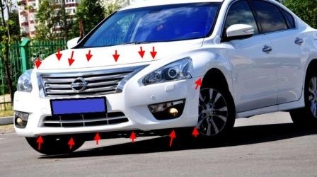 the attachment of the front bumper Nissan Teana L33 (after 2014)