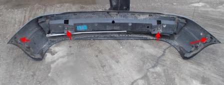 the attachment of the front bumper Opel Astra F (1992-1998)