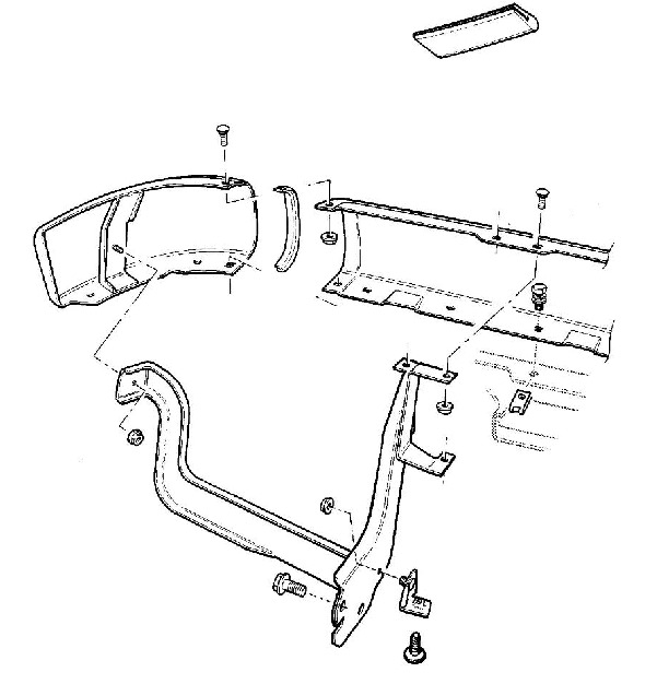 esquema de montaje del parachoques delantero Opel FRONTERA A (1992-1998)
