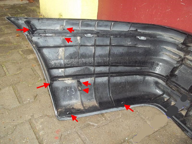 the attachment of the rear bumper Opel VECTRA A (1989 - 1995)