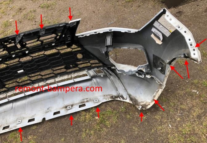 attachment points of the front bumper SEAT Ateca I (2016-2023)