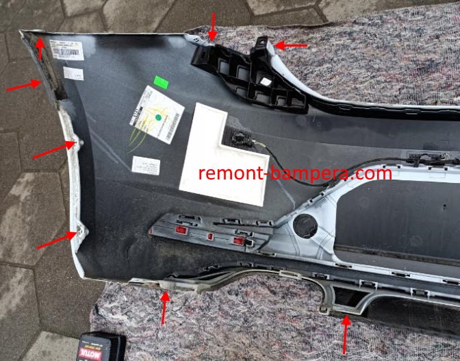места крепления заднего бампера SEAT Leon III (2012-2020)