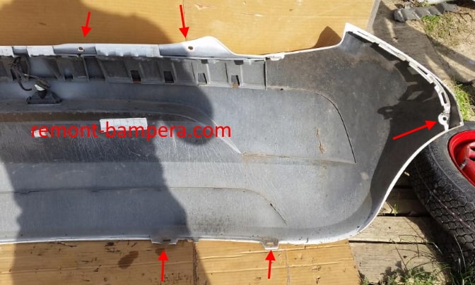 rear bumper attachment points SEAT Mii I (2011-2023)