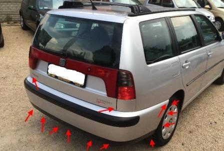 points de fixation pour le pare-chocs arrière SEAT Cordoba (jusqu'en 2003)