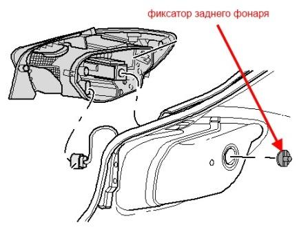 схема крепления заднего фонаря SEAT Ibiza MK4 (после 2008 года)