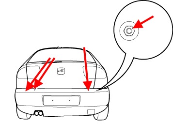 схема крепления заднего бампера SEAT Leon I (1999-2005 год)