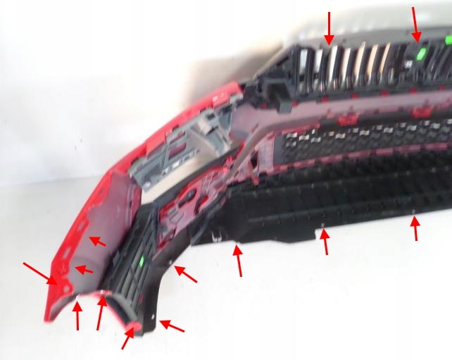 attachment points of the front bumper Skoda Octavia IV (A8) (2019+)