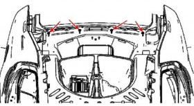 схема крепления заднего бампера Cadillac STS