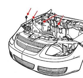 схема крепления переднего бампера Chevrolet Cobalt