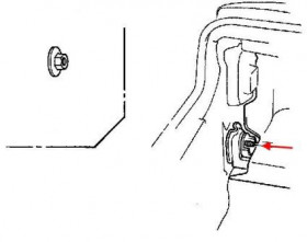 схема крепления заднего бампера Honda Accord 5 (1993-1998)