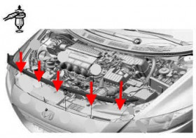 схема крепления переднего бампера Honda CR-Z