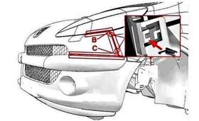 схема крепления переднего бампера Peugeot 1007