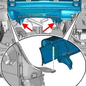 схема крепления задней обшивки багажника AUDI A1  