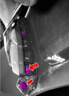 схема крепления переднего бампера Ford Focus 3 (с 2012 года)