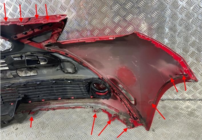 front bumper attachment points Toyota Aygo (2015-2021)