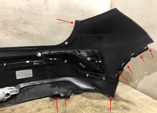 Toyota C-HR rear bumper attachment points